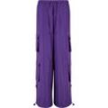 Cargohose URBAN CLASSICS "Urban Classics Damen Ladies Ripstop Double Cargo Pants" Gr. L, US-Größen, lila (realviolet), Damen, 100% Polyester, unifarben, Hosen