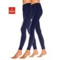 Thermoleggings LAVANA Gr. S (36/38), N-Gr, blau (marine, marine), Damen, Jersey, Obermaterial: 66% Baumwolle, 30% Polyester, 4% Elasthan, unifarben, Hosen, innen leicht angeraut