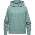 Kapuzensweatshirt RAGWEAR "Tonna", Damen, Gr. L (40), blau (ocean), Sweatware, Material: 67% Polyester, 28% Viskose, 5% Elasthan, casual, oversize hüftbedeckend, hoch geschlossener Ausschnitt, Langarm Raglanärmel Rippbündchen, Sweatshirts, Moderner Damen Hoodie in angesagtem Oversize-Schnitt