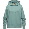 Kapuzensweatshirt RAGWEAR "Tonna" Gr. 4XL (48), blau (ocean) Damen Sweatshirts Moderner Hoodie in angesagtem Oversize-Schnitt