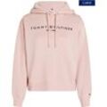 Kapuzensweatshirt TOMMY HILFIGER CURVE "CRV MDRN REG CORP LOGO HOODIE", Damen, Gr. 48, foggy pink, Sweatware, Obermaterial: 63% Baumwolle, 37% Polyester, unifarben, casual, regular fit, Langarm elastischer Bund, Sweatshirts, in Großen Größen, Kapuze mit Kordelzug