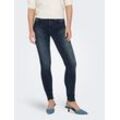 Skinny-fit-Jeans ONLY "ONLBLUSH MID SKINNY DNM REA409 NOOS" Gr. S (36), Länge 32, blau (blau schwarz denim), Damen, Denim/Jeans, Obermaterial: 92% Baumwolle, 6% Elastomultiester, 2% Elasthan, Jeans