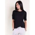 T-Shirt SEIDEL MODEN Gr. 34, schwarz, Damen, Obermaterial: 96% Viskose, 4% Elasthan, unifarben, Shirts, mit Rundhalsausschnitt, MADE IN GERMANY