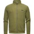 Sweatjacke RAGWEAR "Trayne Fleece" Gr. 4XL (60), grün (olivgrün) Herren Sweatjacken Basic Fleecejacke mit hohem Kragen