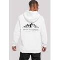 Kapuzenpullover F4NT4STIC "MOUNTAIN x F4NT4STIC" Gr. L, weiß, Herren, Obermaterial: 65% Baumwolle, 35% Polyester, Pullover, Print