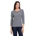 3/4-Arm-Shirt BETTY BARCLAY "Betty Barclay Rundhals-Shirt mit Struktur", Damen, Gr. 36, blau (dunkelblau, weiß), Jersey, Obermaterial: 98% Viskose, 02% Elasthan., casual, figurumspielend normal, 3/4-Ärmel, Shirts, Struktur