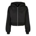 Sweatjacke URBAN CLASSICS "Urban Classics Damen Ladies Short Oversized Zip Jacket" Gr. 5XL, schwarz Damen Sweatjacken