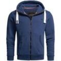 Sweatjacke ALESSANDRO SALVARINI "ASVinzent" Gr. L (52), blau Herren Sweatjacken warmer Hoodie