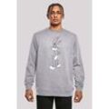 Kapuzenpullover F4NT4STIC "Looney Tunes Bugs Bunny Crossed Arms" Gr. M, grau (erdgrau) Herren Pullover Print