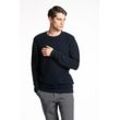 Strickpullover LINDBERGH, Herren, Gr. L, blau (navy mel), Strick, Obermaterial: 100% Baumwolle, casual, slim fit normal, Rundhals, Langarm, Pullover