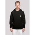 Kapuzenpullover F4NT4STIC "Looney Tunes Bugs Bunny Breast Print" Gr. M, schwarz Herren Pullover Print