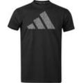 T-Shirt ADIDAS PERFORMANCE "Perfo Script Graphic Tee" Shirts Gr. L, schwarz (schwarz, grau) Herren