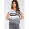 Shirtbluse LAURA SCOTT Gr. 34, grau (schwarz-grau-gestreift) Damen Blusen in modischem Streifen-Design