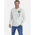 Funktionsshirt JAN VANDERSTORM "Sweatshirt REGINALD", Herren, Gr. L, weiß (wollweiß melange), Obermaterial: 100% Baumwolle CO., casual, comfort fit normal, Serafino, Langarm, Shirts