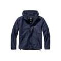 Allwetterjacke BRANDIT "Brandit Herren Windbreaker Frontzip", Herren, Gr. L, blau (navy), 100% Polyester, unifarben, casual, normal, ohne Ausschnitt, Langarm, Jacken