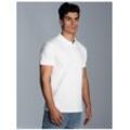 Poloshirt TRIGEMA "TRIGEMA Slim Fit Poloshirt aus DELUXE-Piqué", Herren, Gr. L, weiß, 100% Baumwolle, Basic, Shirts