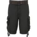 Cargoshorts BRANDIT "Brandit Herren Savage Vintage Cargo Shorts" Gr. M, US-Größen, grau (charcoal) Herren Hosen