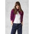 Cardigan CECIL Gr. L (42), rosa (beloved berry) Damen Strickjacken mit Stehkragen