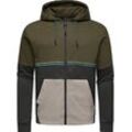 Kapuzensweatjacke RAGWEAR "Blocky" Gr. L (52), grün (olivgrün) Herren Sweatjacken Basic Sweatjacke mit Kapuze