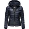 Steppjacke NAVAHOO "Lulana" Gr. L (40), blau (navy), Damen, Oberstoff: 100% Nylon, Futter: 100% Polyester, Wattierung: 100% Polyester, Ärmelfutter: 100% Polyester, kontrastfarbene Details, Jacken, leichte Übergangsjacke mit Kapuze