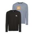 Langarmshirt QUIKSILVER "CORE LOCK LS TEE PACK YM" Gr. L, schwarz (black, denim) Herren Shirts