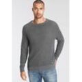 Rundhalspullover BRUNO BANANI Gr. L (52/54), grau (anthrazit meliert) Herren Pullover mit besonderer Struktur