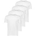 T-Shirt LINDBERGH, Herren, Gr. M, weiß, Single Jersey, Obermaterial: 100% Baumwolle, casual, relaxed fit normal, Rundhals, Kurzarm, Shirts, mit Rundhalsausschnitt im 4-er Pack