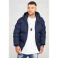 Steppjacke BEHYPE "BHROLLIN" Gr. L, blau (dunkelblau) Herren Jacken mit Kapuze