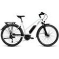 E-Bike HAWK BIKES "E-Trekking 500 Lady" E-Bikes Gr. 48cm, 28 Zoll (71,12cm), weiß Pedelec, Elektrofahrrad für Damen u. Herren