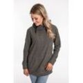 Kapuzensweatshirt DEPROC ACTIVE "SWEAT ALBERTA WOMEN" Gr. 40 (M), grau (anthrazit), Damen, 100% Polyester, Sweatshirts Hoodie Outdoorbekleidung Sportbekleidung Sweatjacke Sweatshirt Zip-Hoodie, aus funktionalem Piqué-Fleece