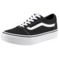 Plateausneaker VANS "Ward Platform" Gr. 31,5, schwarz-weiß Schuhe Skaterschuh Canvassneaker Sneaker low aus textilem Canvas-Material