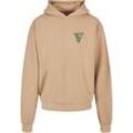 Kapuzensweatshirt MERCHCODE "Merchcode Herren Grand Collage Ultra Heavy Hoody" Gr. L, beige (unionbeige), Herren, 100% Baumwolle, bedruckt, Sweatshirts