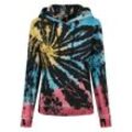 Kapuzenpullover URBAN CLASSICS "Urban Classics Damen Ladies Tie Dye Hoody", Damen, Gr. S, schwarz, 100% Baumwolle, casual, normal, ohne Ausschnitt, Pullover Hoodie Sweatshirt