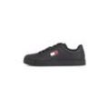 Plateausneaker TOMMY JEANS "TJW LOGO OUTSOLE SNEAKER ESS" Gr. 35, schwarz Damen Schuhe Freizeitschuh, Halbschuh, Schnürschuh mit seitlicher Logoflagge