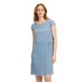 Sommerkleid BETTY BARCLAY "Betty Barclay Stufenkleid kurzarm", Damen, Gr. 36, Normalgrößen, blau (english manor), Obermaterial: 100% Polyester. Futter: 100% Polyester., feminin, gerade kurz, U-Boot-Ausschnitt, Halbarm, Kleider, Druck