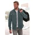 Hemdjacke JOHN DEVIN, Herren, Gr. L (52/54), grau (graugrün), Cord, Obermaterial: 98% Baumwolle, 2% Elasthan, unifarben, casual, lässig geschnitten, Rundhals, Langarm 2-Naht-Ärmel 1-Knopf-Manschette, Jacken, modernes Cord-Overshirt mit aufgesetzten Taschen