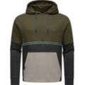 Hoodie RAGWEAR "Blocky Hoody", Herren, Gr. L (52), grün (olivgrün), Sweatware, Obermaterial: 70% Baumwolle, 30% Polyester, Basic, lässig geschnitten hüftbedeckend, hoch geschlossener Ausschnitt, Langarm Ärmel ohne Ärmelschlitz Bündchen, Sweatshirts, Sportlicher Herren Kapuzenpullover mit Blockstreifen