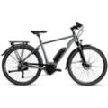 E-Bike HAWK BIKES "E-Trekking 500 Gent" E-Bikes Gr. 53cm, 28 Zoll (71,12cm), grau Pedelec, Elektrofahrrad für Damen u. Herren