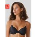 Schalen-BH LASCANA "Ela", Damen, Gr. 70, Cup C, schwarz, Microtouch, Obermaterial: 82% Polyamid (TACTEL), 18% Elasthan (LYCRA), Basic, BHs, mit transparenten Trägern, perfect basic mit Bügel, Basic Dessous