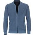 Strickjacke CASAMODA "CASAMODA Strickjacke uni" Gr. M, blau (hellblau), Herren, 90% Baumwolle, 10% Polyamid, Strickjacken