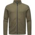 Sweatjacke RAGWEAR "Carlow", Herren, Gr. M (50), grün (olivgrün), Material: 50% Baumwolle, 50% Polyester, casual, gerade hüftbedeckend, hoch geschlossener Ausschnitt, Langarm Ärmel ohne Ärmelschlitz Umschlagbund, Sweatjacken, lässige Herren Kapuzenjacke mit Stehkragen