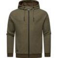 Kapuzensweatjacke RAGWEAR "Dreyner" Gr. M (50), grün (olivgrün) Herren Sweatjacken Basic Sweatjacke mit Kapuze