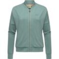 Sweatjacke RAGWEAR "Doron" Gr. 4XL (48), blau (ocean), Damen, Material: 67% Polyester, 28% Viskose, 5% Elasthan, Sweatjacken, sportliche Damen Freizeitjacke