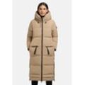 Steppmantel KHUJO "Aroma-YM" Gr. L (40), beige (sand), Damen, Obermaterial: 100% Polyester, Futter: 100% Nylon, Wattierung: 100% Polyester, Mäntel, Gesteppter Damen Wintermantel mit hohen Gehschlitzen