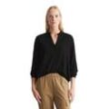 Blusenshirt MARC O'POLO "aus LENZING™ ECOVERO™", Damen, Gr. S, schwarz, Obermaterial: 94% Viskose, 6% Elasthan, unifarben, casual, relaxed fit, Langarm Bündchen, Shirts