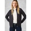 Cardigan CECIL Gr. L (42), grau (deep charcoal grau), Damen, Stoff, 80% Polyester, 17% Viskose, 3% Elasthan, unifarben, Strickjacken, mit Stehkragen