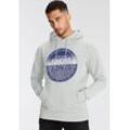 Kapuzensweatshirt JACK & JONES "JJLOYD SWEAT HOOD", Herren, Gr. L, grau (weiß melange), angeraute Sweatware, Obermaterial: 60% Baumwolle, 40% Polyester, bedruckt, meliert, modisch, normal, Rundhals, Sweatshirts