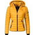 Steppjacke NAVAHOO "Lulana" Gr. S (36), gelb, Damen, Oberstoff: 100% Nylon, Futter: 100% Polyester, Wattierung: 100% Polyester, Ärmelfutter: 100% Polyester, kontrastfarbene Details, Jacken, leichte Übergangsjacke mit Kapuze