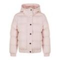 Winterjacke URBAN CLASSICS "Urban Classics Damen Girls Hooded Puffer Jacket", Mädchen, Gr. 146/152, pink, 100% Polyester, unifarben, casual, normal, ohne Ausschnitt, Langarm, Jacken