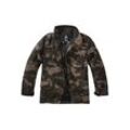 Parka BRANDIT "Brandit Herren Kids M65 Standard Jacket", Jungen, Gr. 122/128, grün (schwarzcamo), 80% Polyester, 20% Baumwolle, mehrfarbig, casual, normal, ohne Ausschnitt, Langarm, Jacken